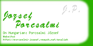 jozsef porcsalmi business card